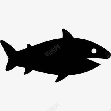 鲨鱼蓝色灰褐色图标图标
