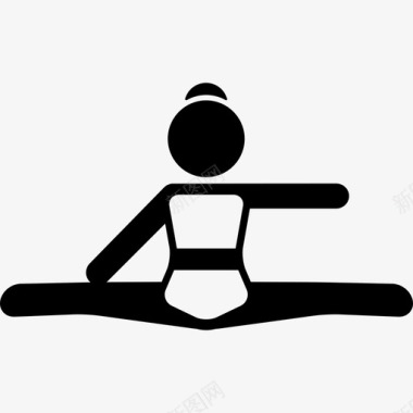 伸展女性伸展腿和手臂运动瑜伽图标图标