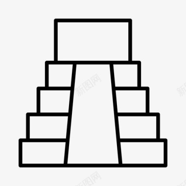 阿兹特克金字塔古代历史墨西哥图标图标