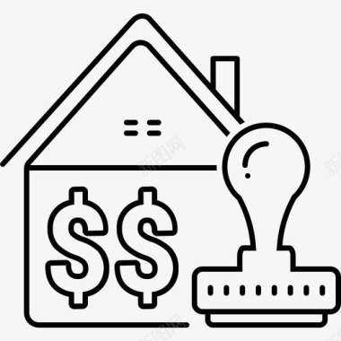贷款背景批准住房贷款房产印章图标图标