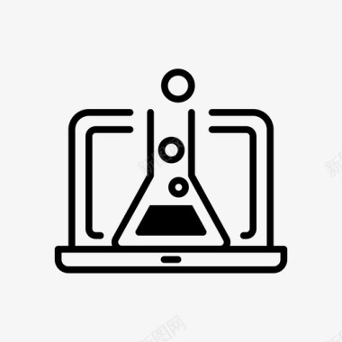 电脑标志笔记本电脑科学后端大数据图标图标