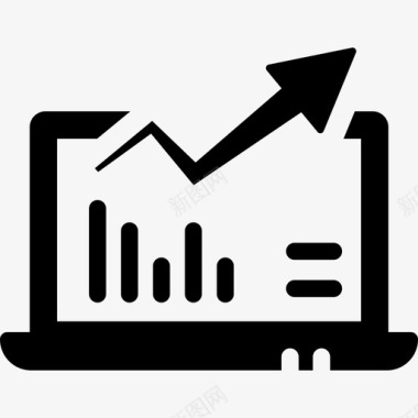 笔记本电脑利润图形业务数据分析图标图标