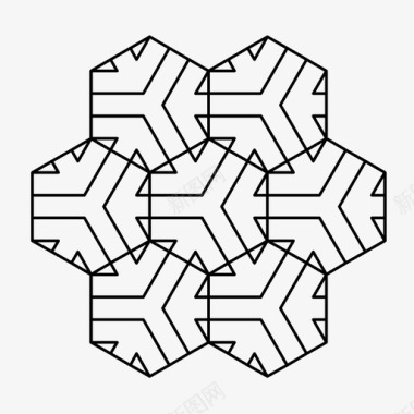 几何六边型瓷砖图案几何图案几何图形图标图标