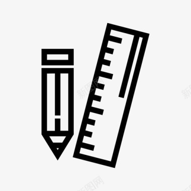 毕业教育图标铅笔和尺子教育学校图标图标