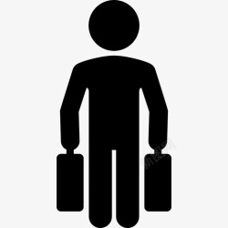 人际交往旅行者男人手提箱图标高清图片
