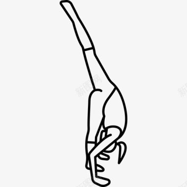 女人弯腰到脚伸展腿人瑜伽和普拉提图标图标