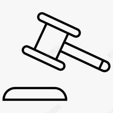 法庭木槌企业管理利器图标图标