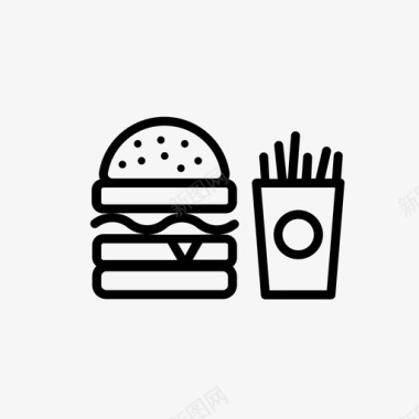 汉堡和薯条快餐薯条图标图标