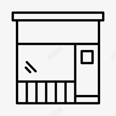 咖啡馆店面设计商店建筑零售图标图标