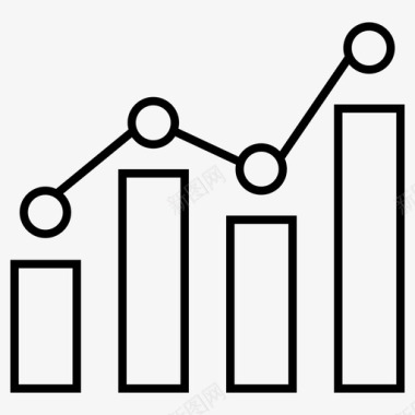 立体企业标识增长分析条形图图标图标