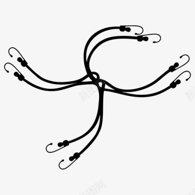蹦极蜘蛛绳钩子图标图标