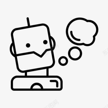 AI背景素材思考ai机器人人工智能心智模型图标图标