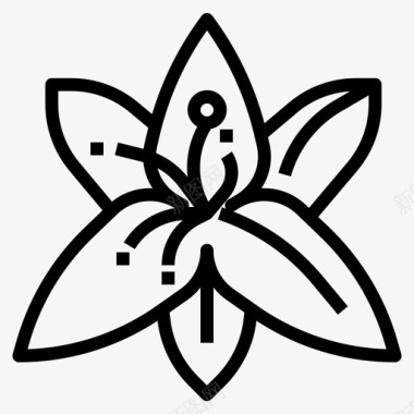 百合芳香花朵图标图标