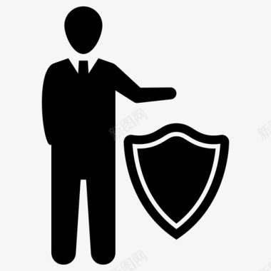 公共标识安全商业保护保险安全图标图标