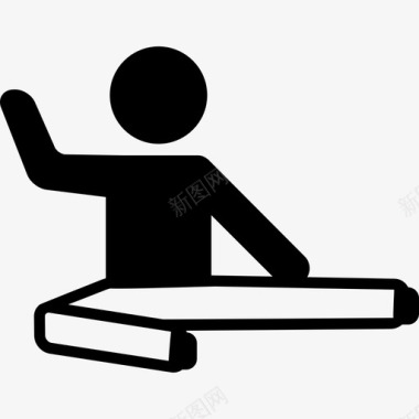 坐着伸展左腿运动瑜伽图标图标