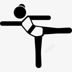 伸展四肢女孩站起来伸展四肢运动瑜伽图标高清图片