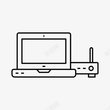 精简版路由器互联网笔记本电脑图标图标