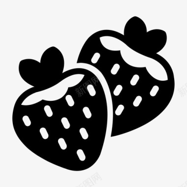 草莓两个水果图标图标