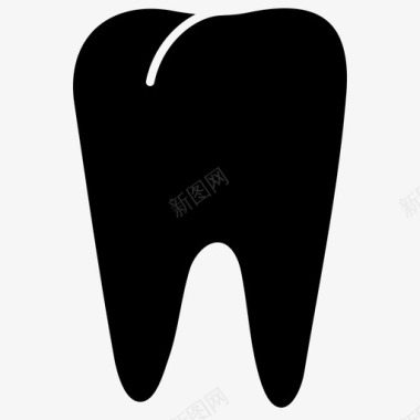 牙齿臼齿药用固体图标图标