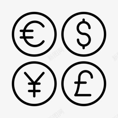 外币汇率国际货币图标图标