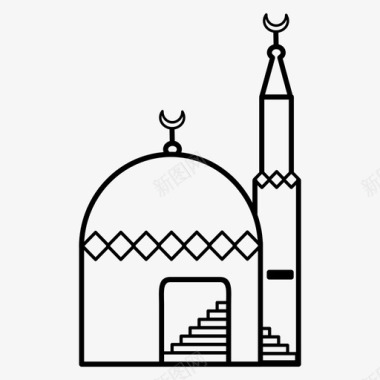 塔拉维祈祷圣地穆斯林庆典图标图标