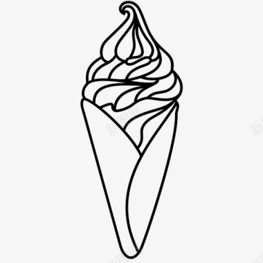 香草冰淇淋冰淇淋蛋卷图标图标
