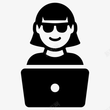 自由剪贴画笑脸自由职业者电脑数码游牧民图标图标