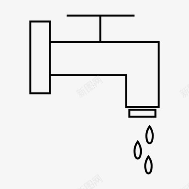 动感水流免抠水龙头管道水流图标图标