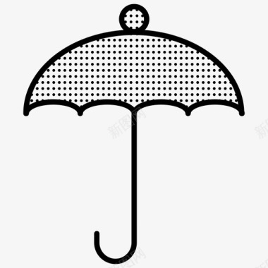 雨伞冬日点缀图标图标