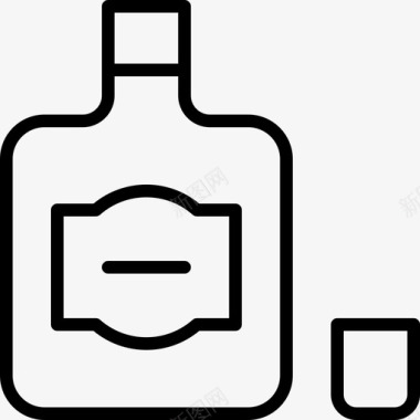 烈酒酒瓶玻璃杯图标图标