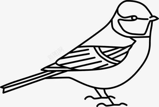 蓝山雀鸟灰色图标图标