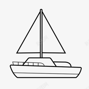帆船双体船海图标图标