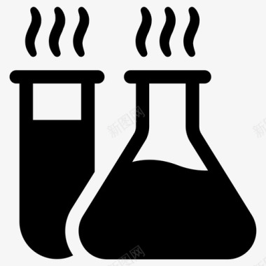 科学实验室化学烧瓶图标图标