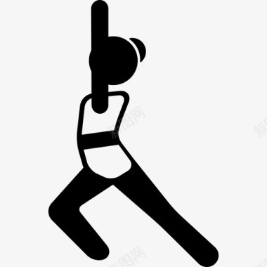 女孩伸展身体运动瑜伽图标图标