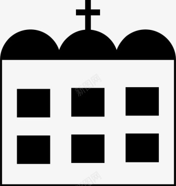 十字架教堂建筑拱门图标图标