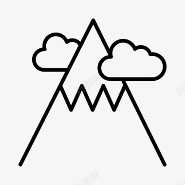 高山探险阿尔卑斯山图标图标