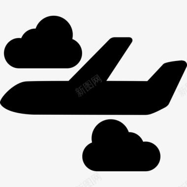 云层飞机运输工具机队图标图标