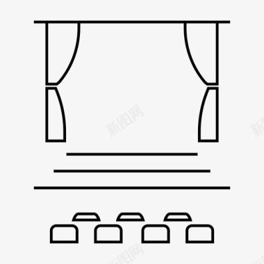 帆船表演电影院电影表演图标图标