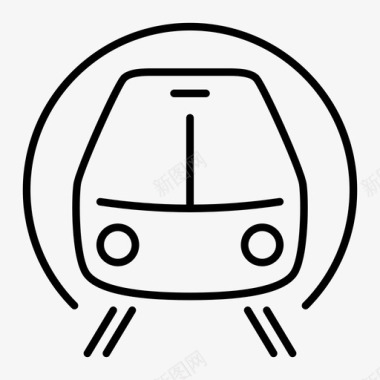 公交地铁标识地铁列车运输隧道图标图标
