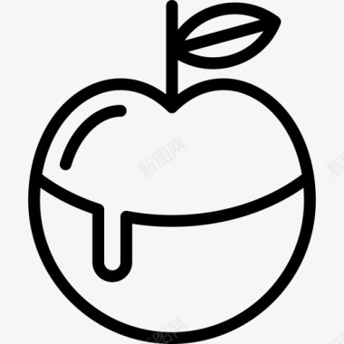 苹果和蜂蜜犹太教直系图标图标