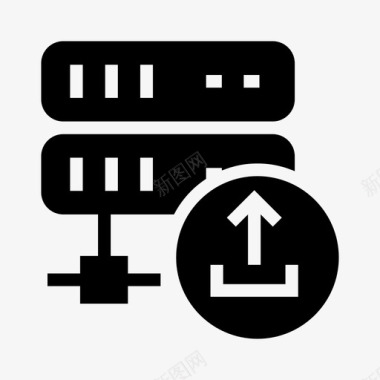 磁盘存储服务器上载数据中心数据库图标图标