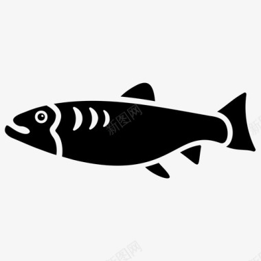 黑色软体动物水生鱼类淡水鱼图标图标