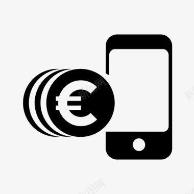充值电话信用账单欧元图标图标