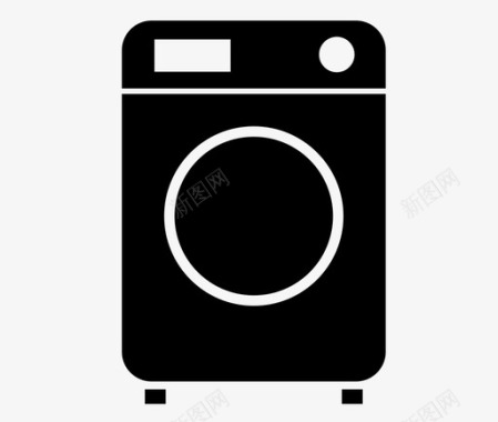 洗衣机清洁消毒和个人卫生图标图标
