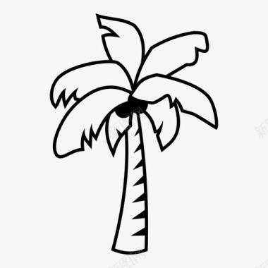 椰子树森林花园图标图标