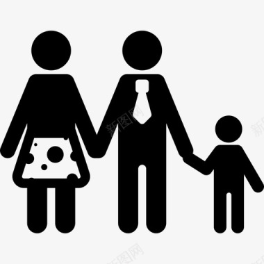 夫妻和孩子熟悉的人图标图标