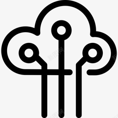 云连接技术网络数据分析图标图标