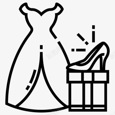 大码结婚礼服新娘收藏衣服礼服图标图标