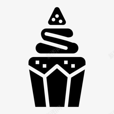 矢量蛋糕牡丹纸杯蛋糕面包房甜点图标图标