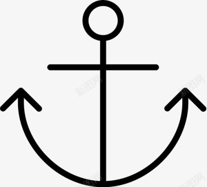 海军军舰锚海军航海图标图标